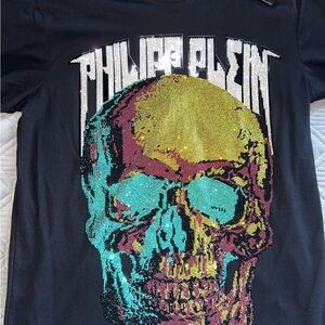 Philipp Plein Black T-Shirt with Logo Tag
